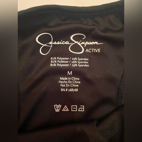JESSICA SIMPSON Black Edge Sports Bra Size Medium NWOT - Picture 6 of 10
